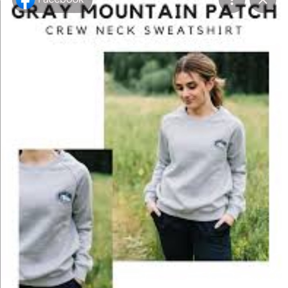 Zyia Mountain Patch Gray Crew Neck Sweatshirt, Si… - image 6